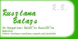 ruszlana balazs business card